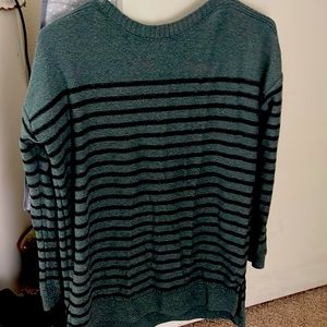 Gray with black stripe sweater